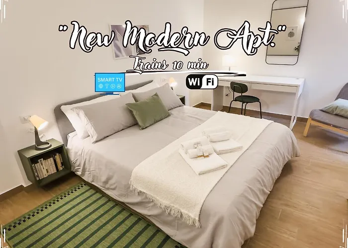 New Modern Apt - Treni 10min - Hiper WiFi - AC Genova