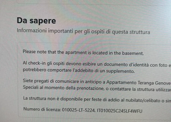 Appartamento Teranga Genovese Genova